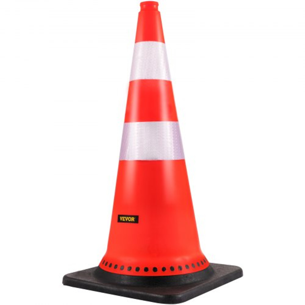 30Inch Orange Traffic Cones 8Pack HeavyDuty PVC Construction Cones With Reflective Strips 15 Weigh 8
