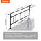 Transitional Wrought Iron Handrail Adjustable Exterior Stair Railing With Fence For 05 Steps Matte 7