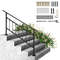 Transitional Wrought Iron Handrail Adjustable Exterior Stair Railing With Fence For 05 Steps Matte 8