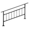 Transitional Wrought Iron Handrail Adjustable Exterior Stair Railing With Fence For 05 Steps Matte 10