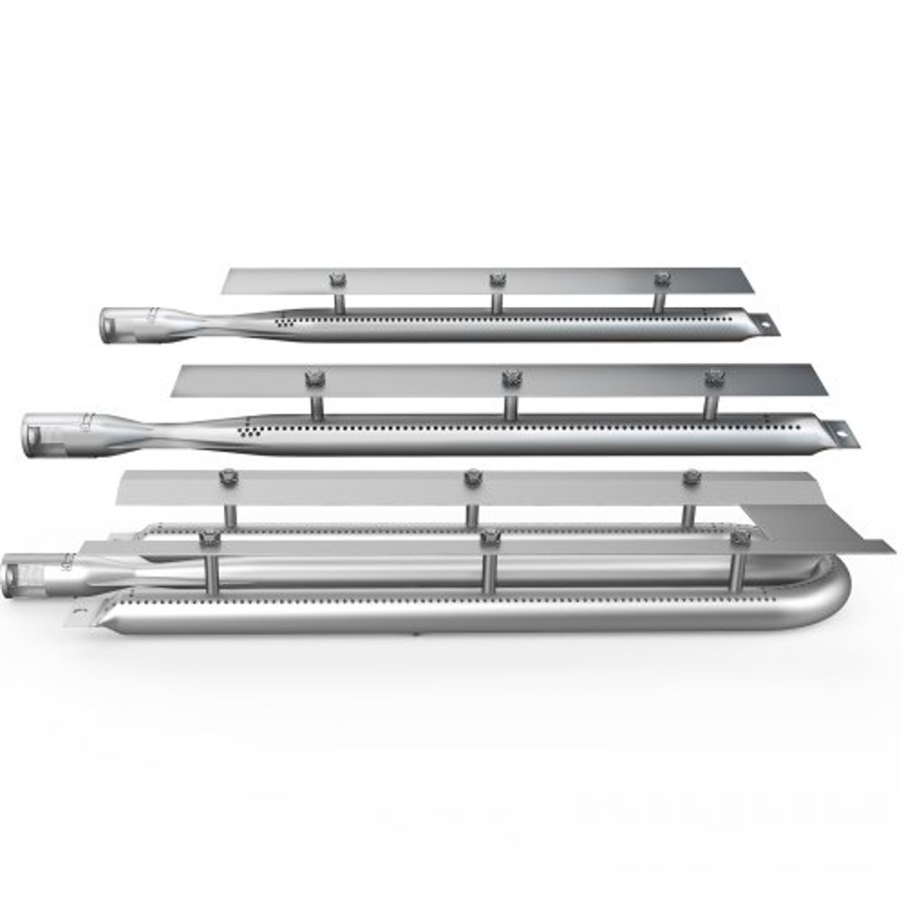 Grill Burner Replacement Kit 3Pack Stainless Steel BBQ Burners With Air Flow Control Universal Fit 9