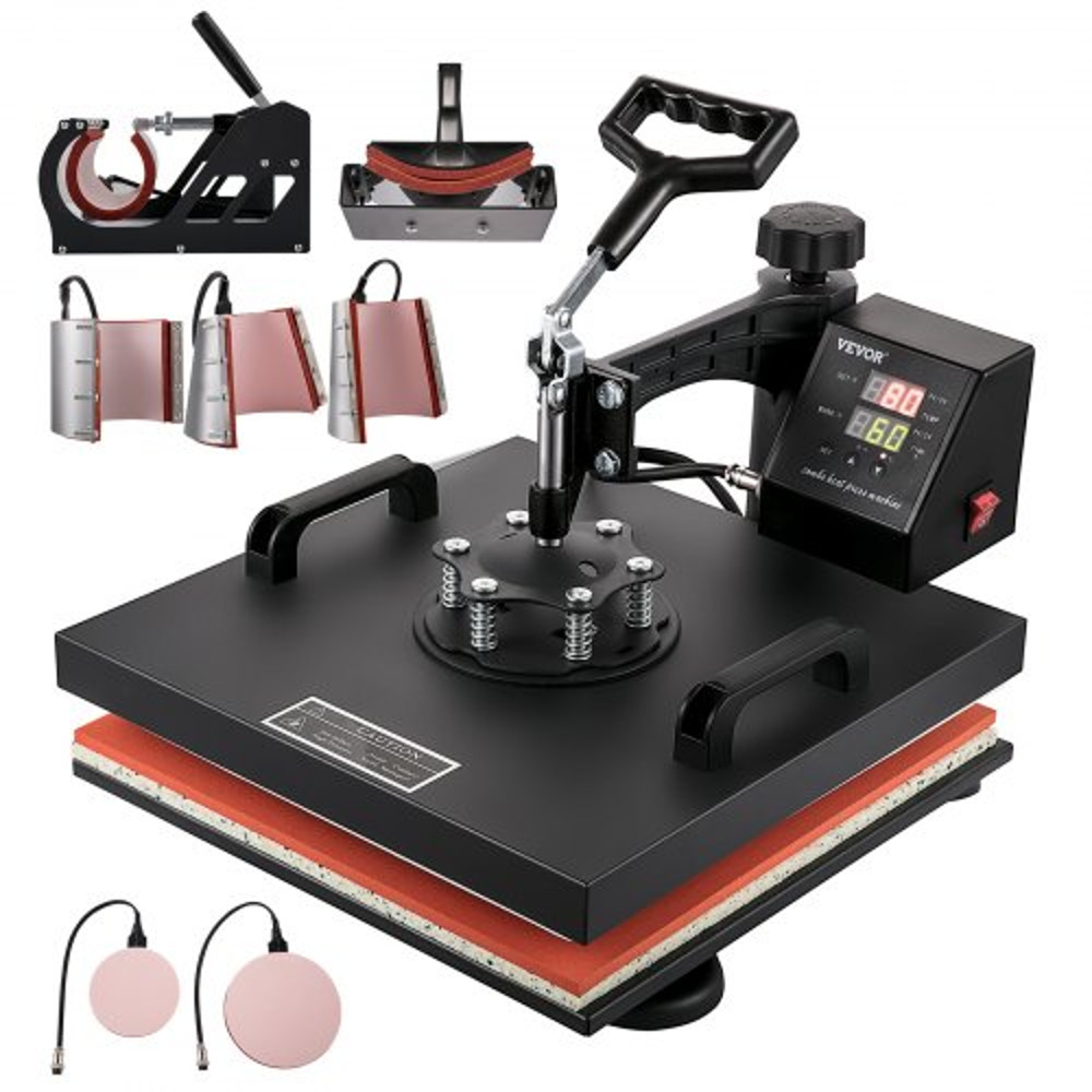 Multifunctional Heat Press Machine 15x15 8pc Combo Kit WDual LED Display Professional TShirt Mug 1