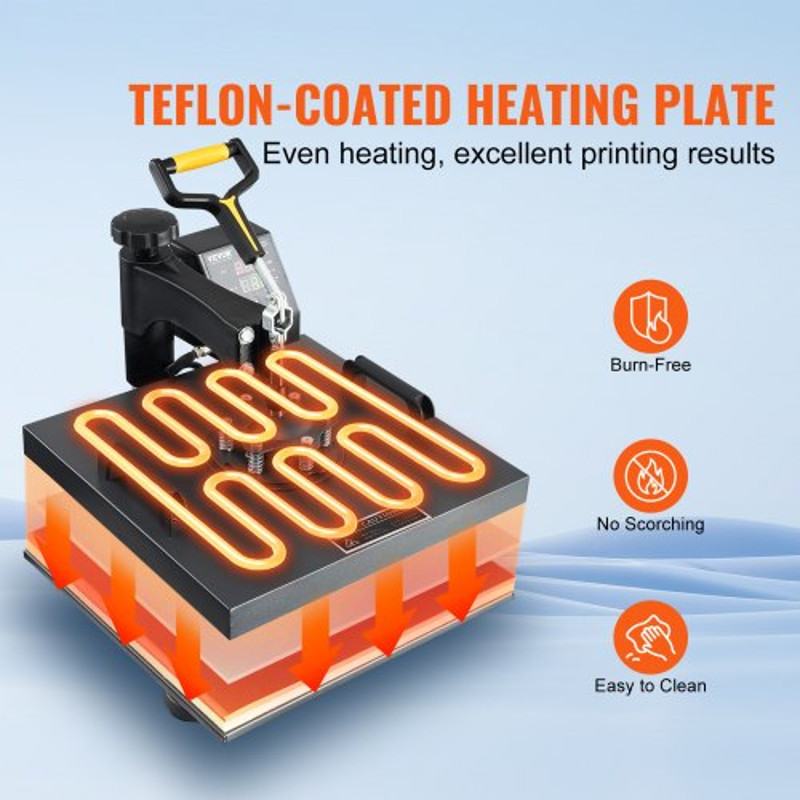 Multifunctional Heat Press Machine 15x15 8pc Combo Kit WDual LED Display Professional TShirt Mug 5