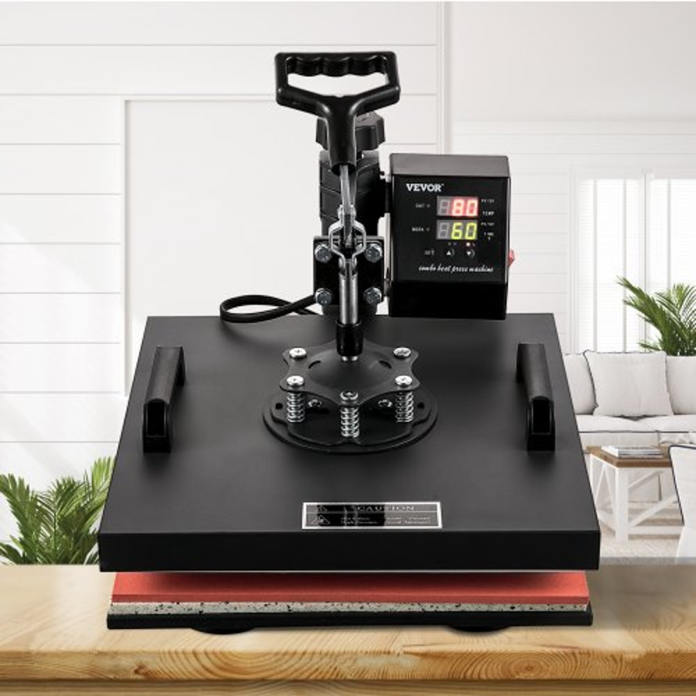 Multifunctional Heat Press Machine 15x15 8pc Combo Kit WDual LED Display Professional TShirt Mug 0