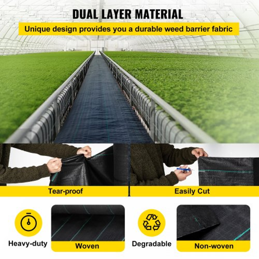 4ft X 100ft Weed Block Landscape Fabric HeavyDuty Woven Geotextile Ground Cover For Gardening 3
