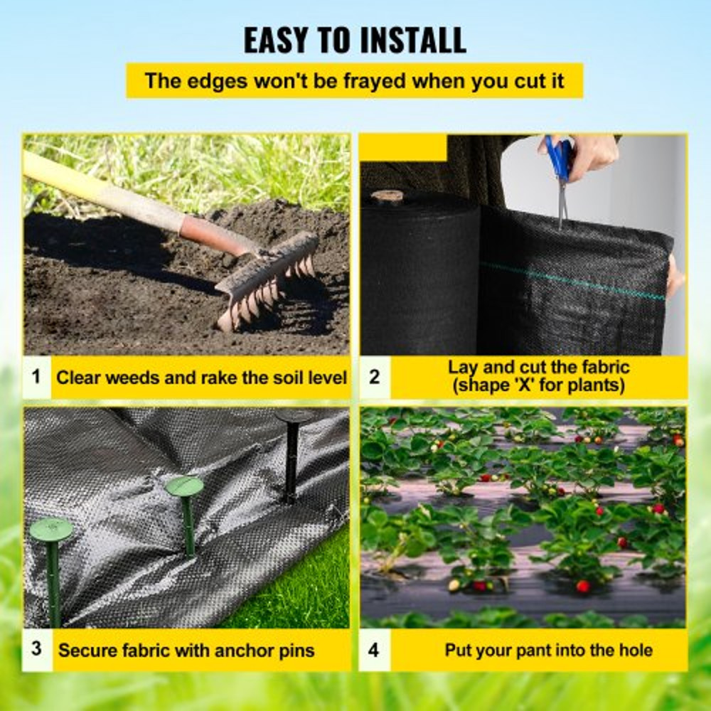 4ft X 100ft Weed Block Landscape Fabric HeavyDuty Woven Geotextile Ground Cover For Gardening 5