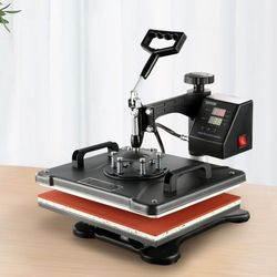 8-in-1 heat press machine, 12"x15" digital transfer press for t-shirts, mugs, hats, plates & caps – professional grade