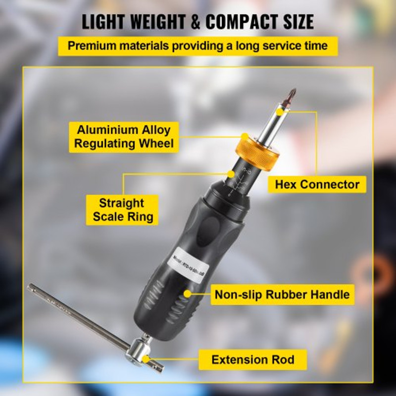 Adjustable Torque Screwdriver Electrician 1050 Inlbs 5 Accuracy 5 Inlb Increment With Bits Case 4