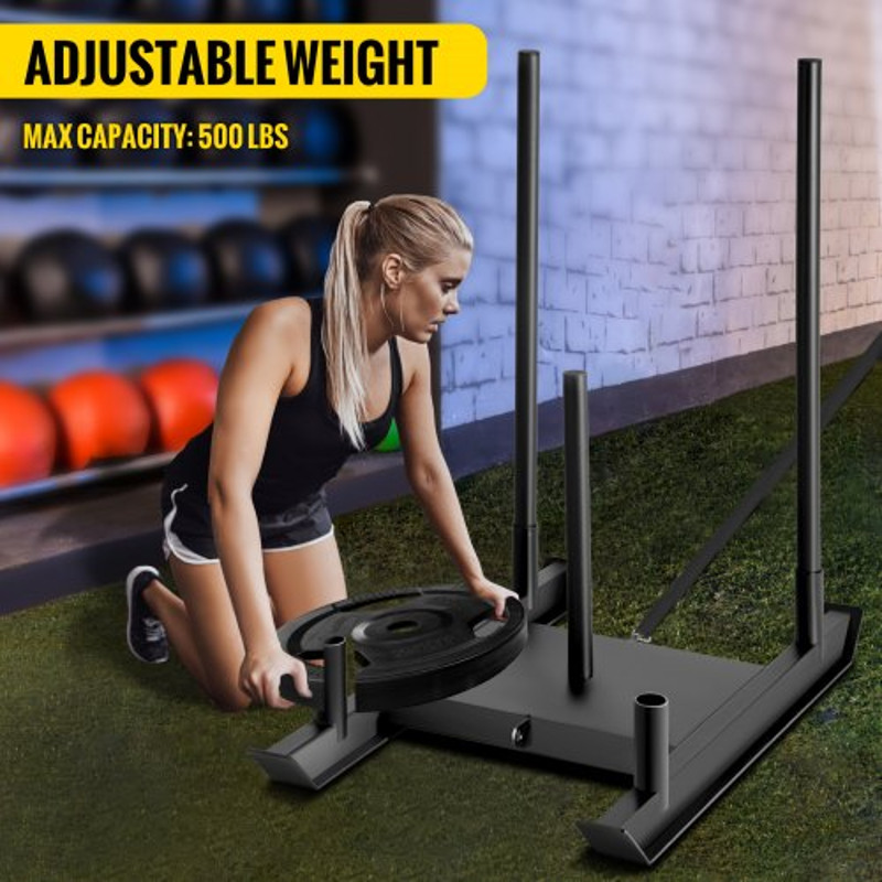 Heavy Duty Weight Sled System, Push Pull Drag Power Sled for Speed, Strength & Athlete Training, High Capacity