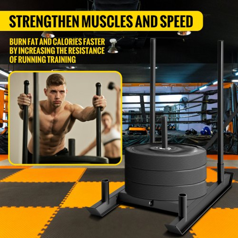 Heavy Duty Weight Sled System, Push Pull Drag Power Sled for Speed, Strength & Athlete Training, High Capacity