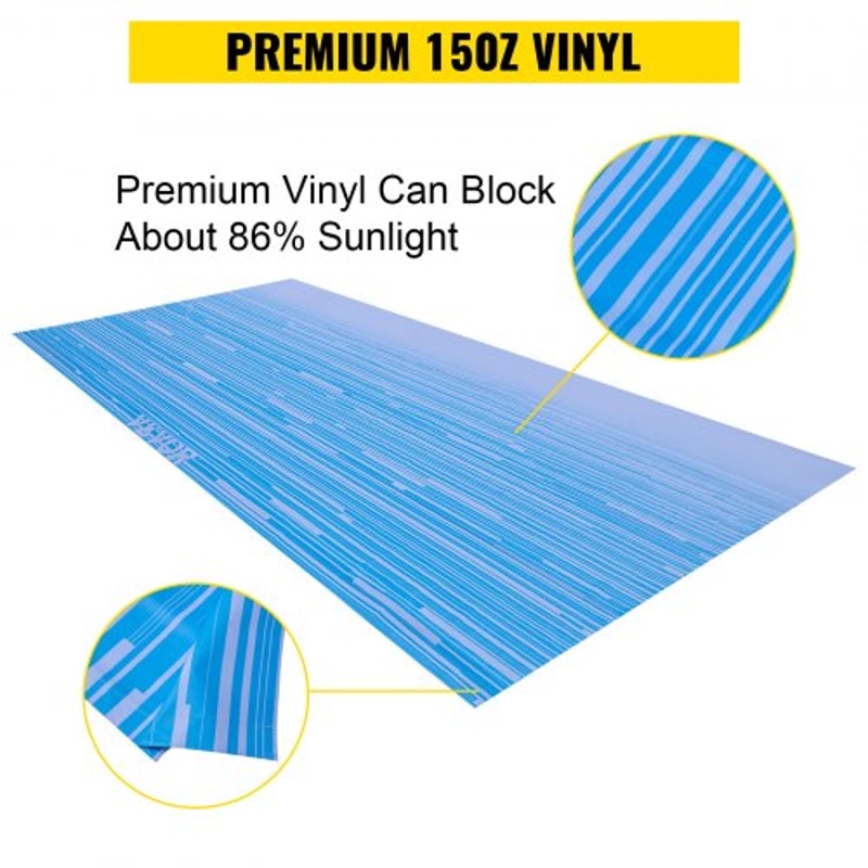 RV Awning Replacement Fabric, Ocean Blue Fade Camper Awning Canopy for Trailer, Patio, SUV, and Van, Heavy-Duty Vinyl