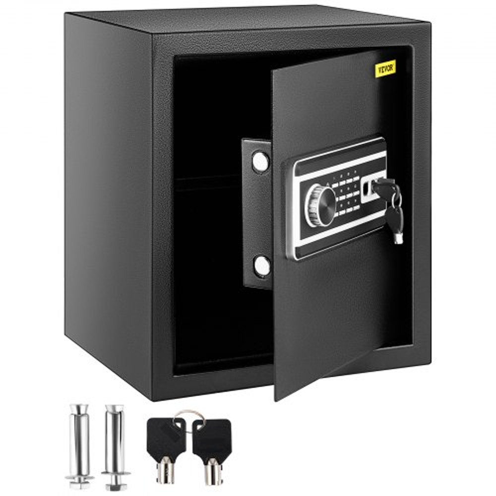 Steel CU.FT Digital Safe Box w/ Fingerprint Unlock, Keys & Keypad, Secure Money Safe for Jewelry, Pistols & Documents