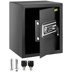 steel cu.ft digital safe box w/ fingerprint unlock, keys & keypad, secure money safe for jewelry, pistols & documents