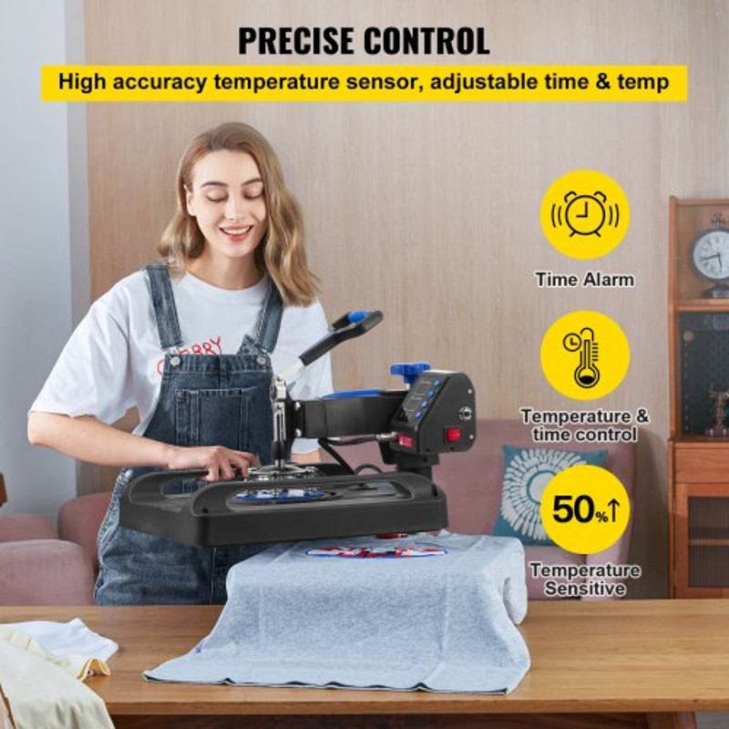 Heat Press Machine, Digital Sublimation T-Shirt & Vinyl Transfer Printer with Swing Away Design, Fast Heating