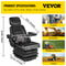Foldable Heavy Duty Suspension Seat With Adjustable Backrest Headrest Armrest, Universal Forklift Seat With Slide Rails