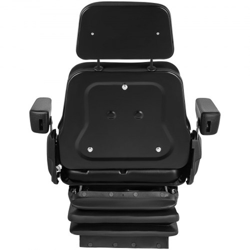 Foldable Heavy Duty Suspension Seat With Adjustable Backrest Headrest Armrest, Universal Forklift Seat With Slide Rails