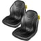 Universal Tractor Seat Replacement, Compact High Back Mower Seat Pair with Central Drain Hole, Black Vinyl Forklift Seat