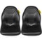 Universal Tractor Seat Replacement, Compact High Back Mower Seat Pair with Central Drain Hole, Black Vinyl Forklift Seat