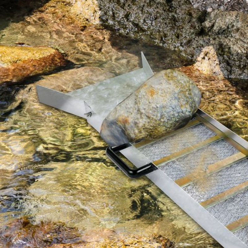 Lightweight Aluminum Alloy Sluice Box for Gold Prospecting, Compact Mini Sluice with Miners Moss for River, Creek