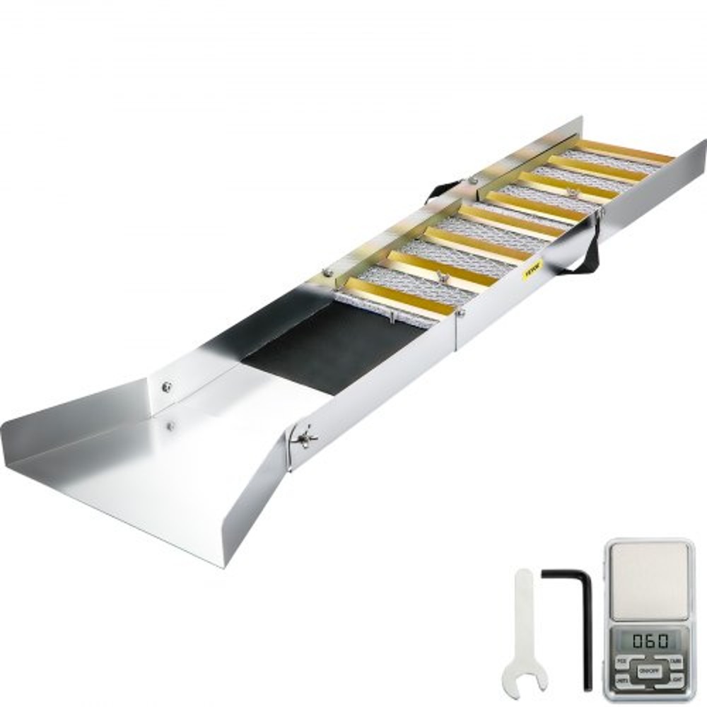 Folding Aluminum Alloy Sluice Box for Gold Panning, Lightweight Portable Sluice with Miners Moss