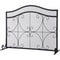 Heavy Duty Fireplace Screen, Freestanding Iron Spark Guard with Broom, Tong, Shovel & Poker, Metal Mesh, Fire Screen