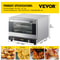 Commercial Convection Oven, Quarter-Size Electric Baking Oven Countertop Tier Toaster w/ Glass Door, Wire Racks, Clip
