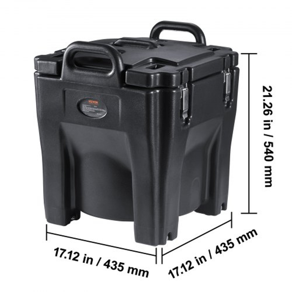 Insulated Food Carrier, Stackable Catering Hot Box w/ Stainless Steel Barrel, LLDPE Top Load Food Warmer for Restaurant
