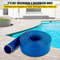 Heavy Duty PVC Fabric Lay Flat Discharge Hose, Weather-Proof Backwash Drain Hose with Clamps