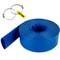 PVC Fabric Lay Flat Discharge Hose, Heavy Duty Blue Backwash Drain Hose with Clamps, Ideal for Swimming Pool