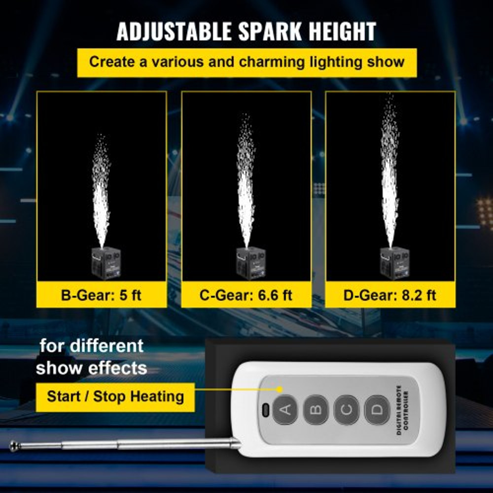 Stage Equipment Special Effect Machine, Cold Spark Machine with Smart DMX Control & Remote for Wedding, Event