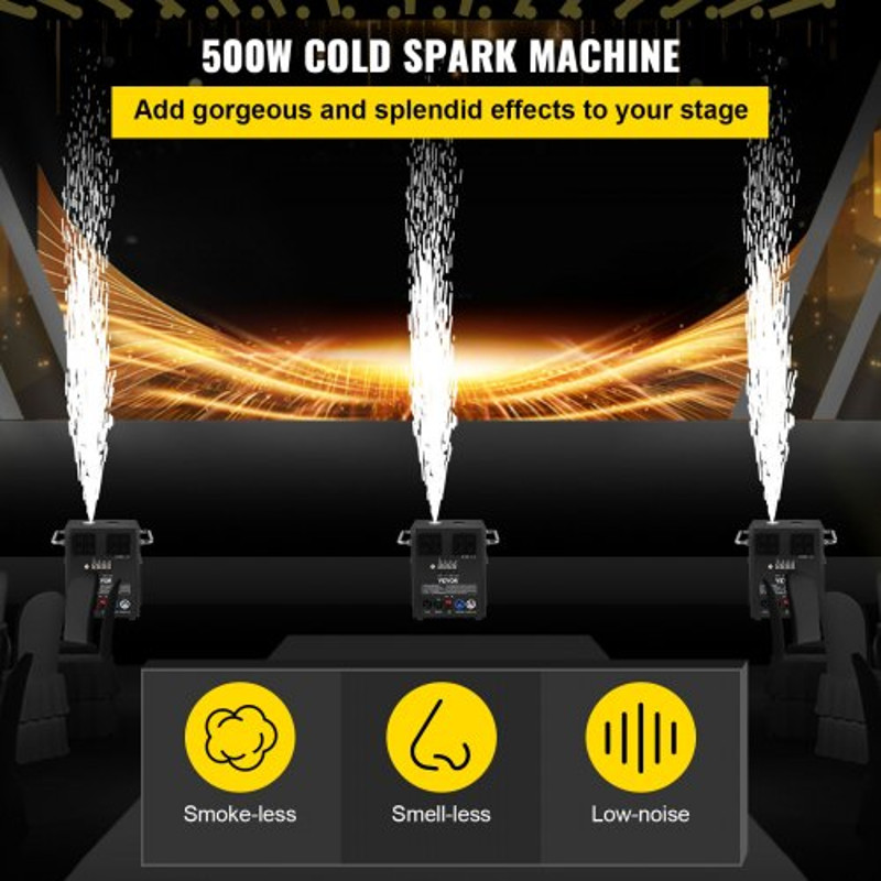 Smart DMX Control Stage Equipment Special Effect Machine, Cold Spark Machine with Wireless Remote for Weddings, DJ