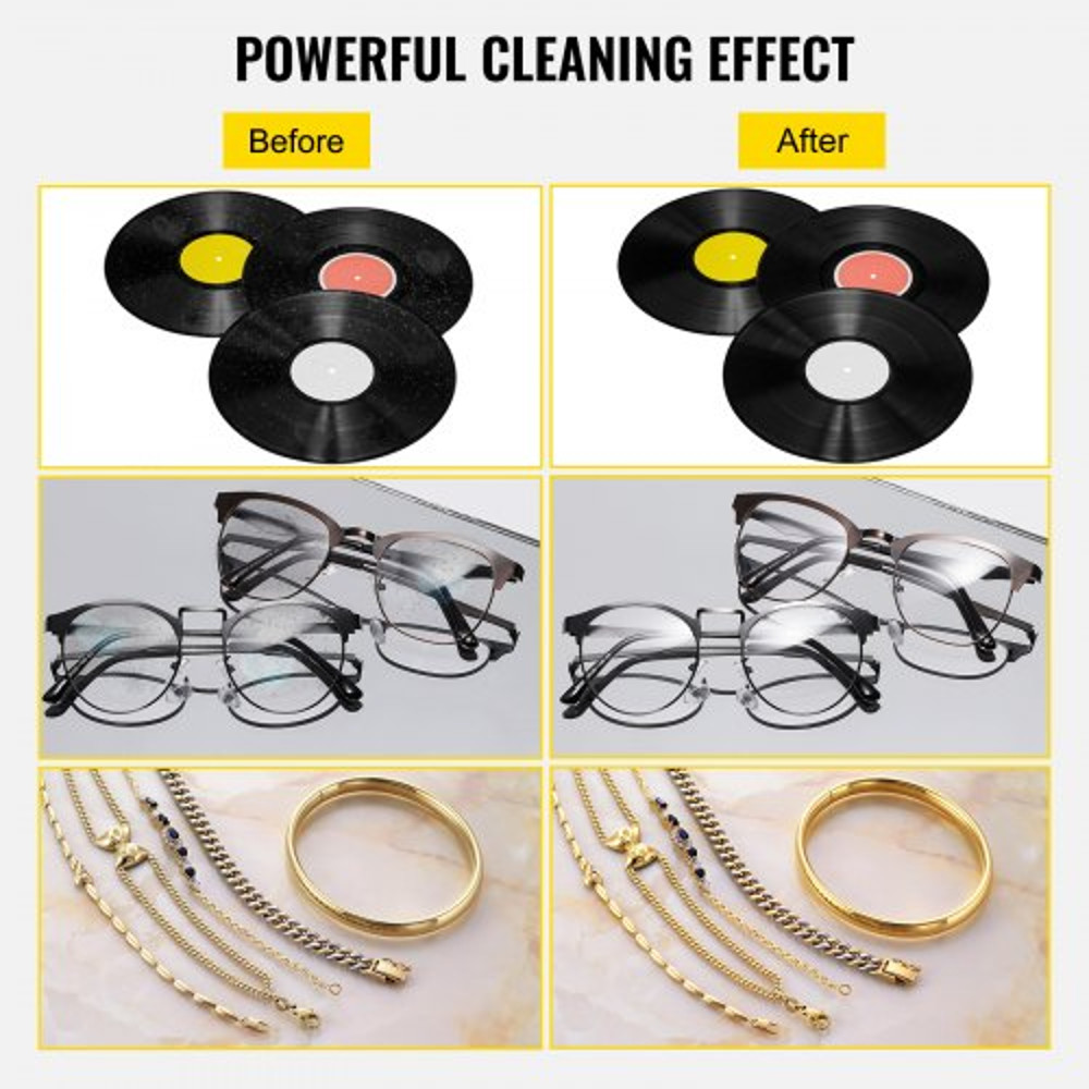 6L Ultrasonic Vinyl Record Cleaner Machine Professional 40kHz 180W Cleaner With Drying Rack For 7 T 4