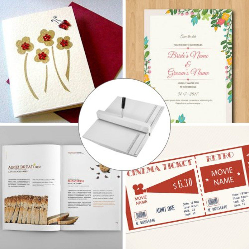 18" Manual Creasing Machine, Heavy Duty 460mm Paper Scorer for A4 Cards, High Gloss Covers & Booklets