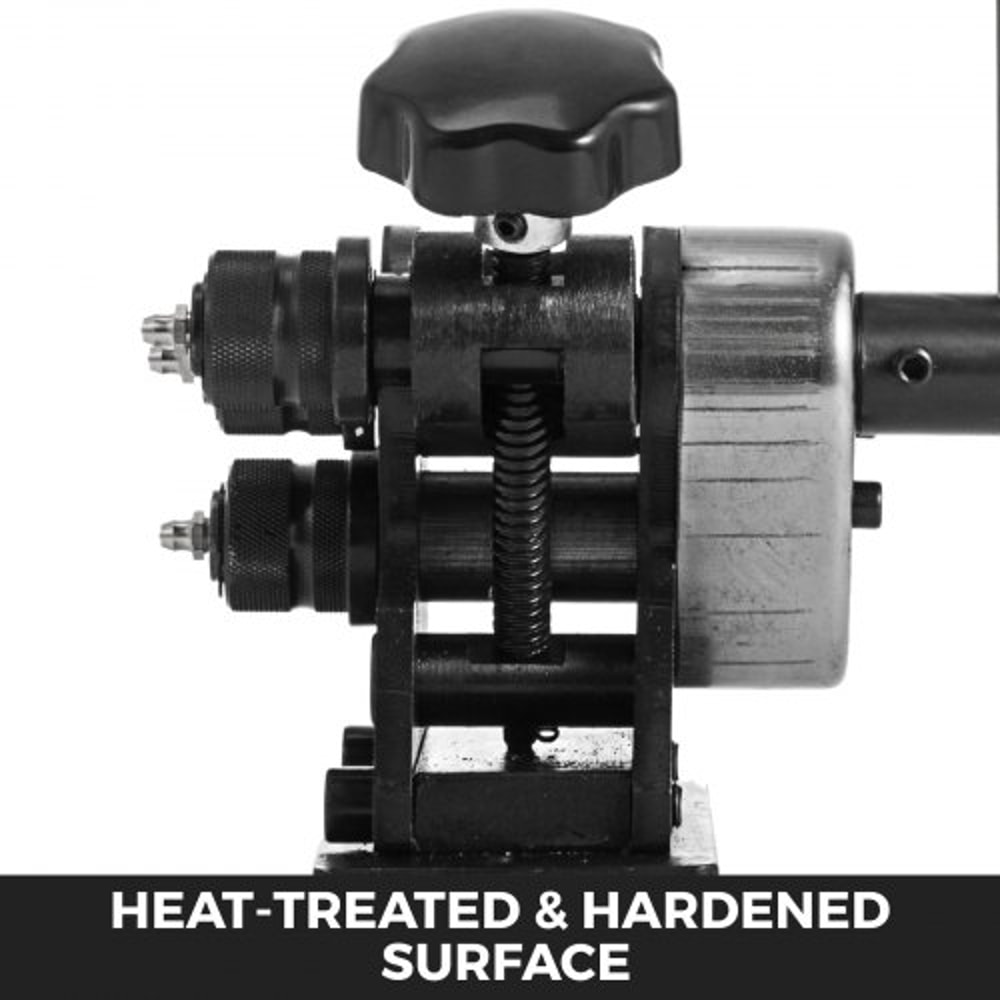 Ring Roller Bender, 3in Minimum Ring Size, Hand Crank Metal Bender for 1/4" Round Steel & 1"x3/16" Flat Steel