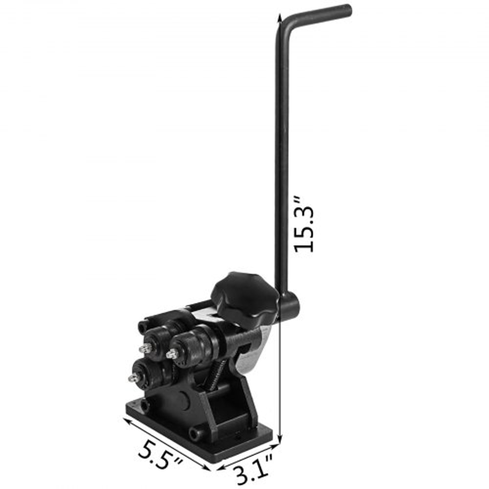 Ring Roller Bender, 3in Minimum Ring Size, Hand Crank Metal Bender for 1/4" Round Steel & 1"x3/16" Flat Steel