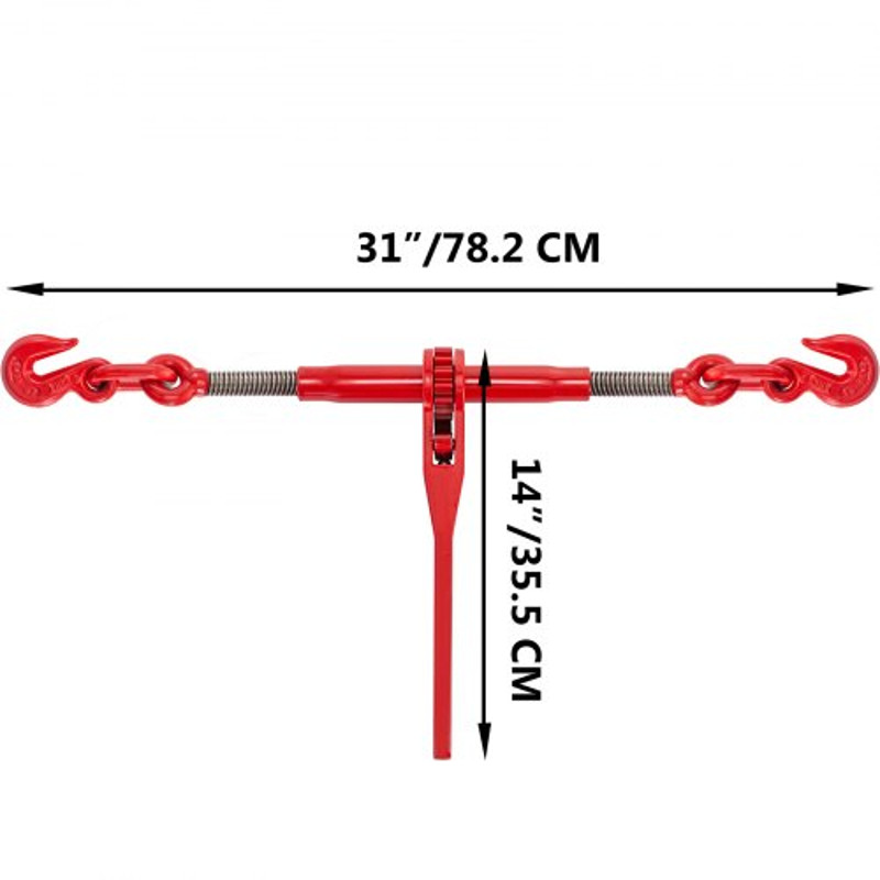Ratchet Load Binder 6600lbs Capacity Adjustable Length Ratchet Chain Binder W G70 Hooks For Tie Dow 8