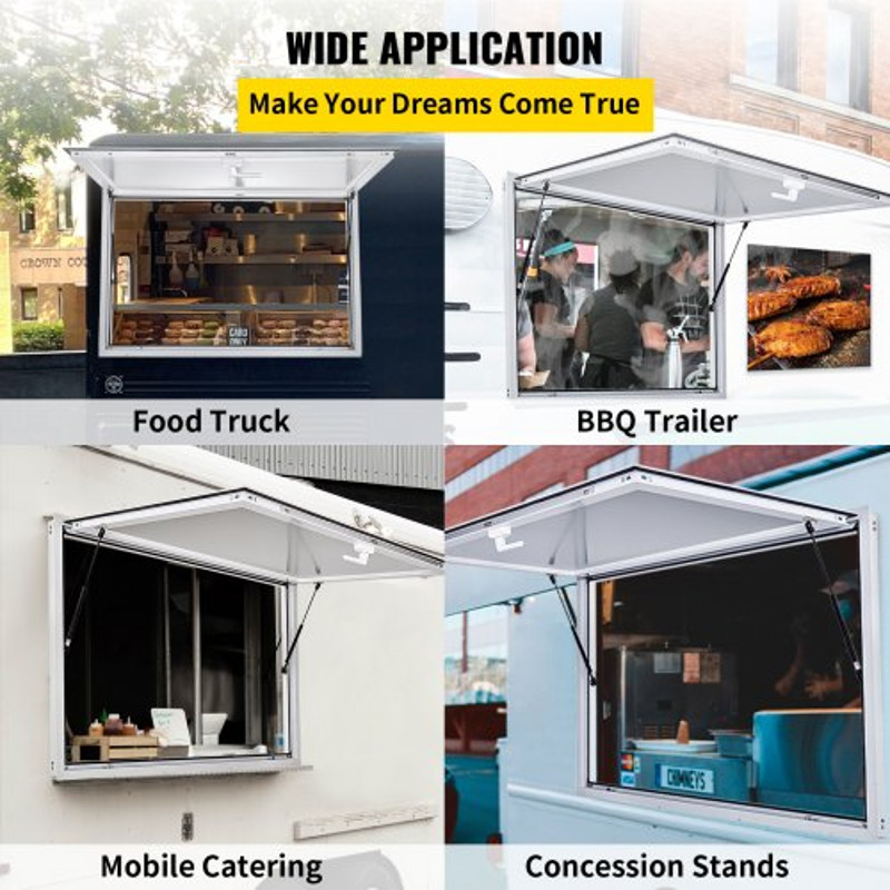Concession Stand Serving Window 53 X 33 Food Truck Service Awning Door W DoublePoint Fork Lock 6