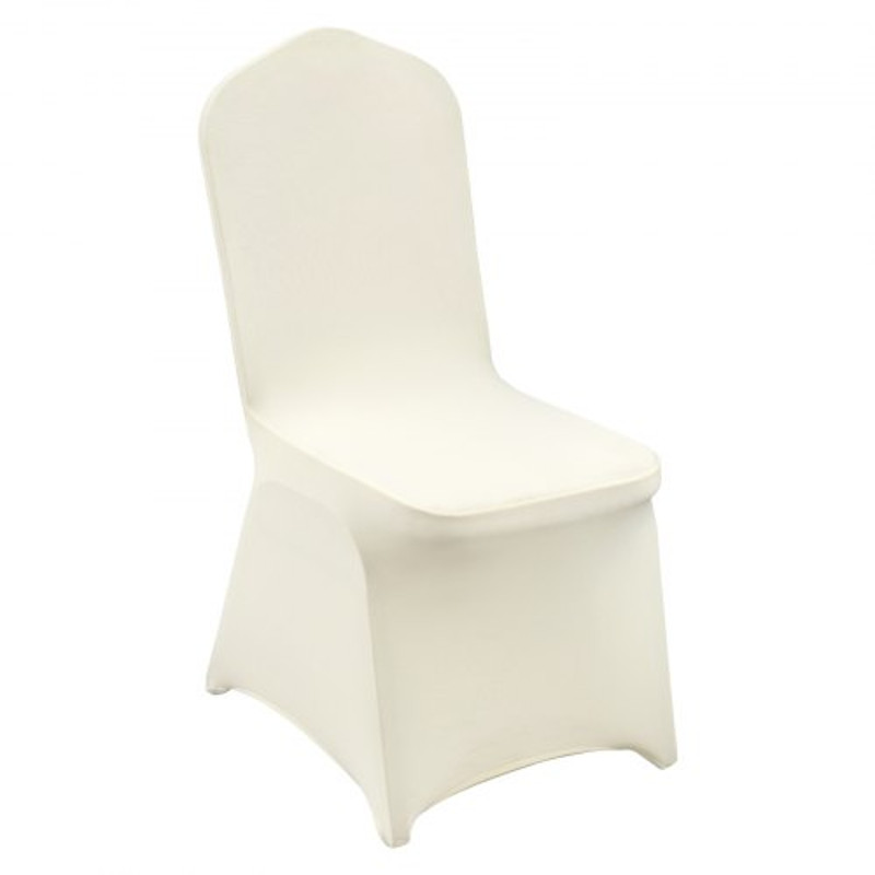 100Pack Ivory White Universal Fitted Chair Covers Stretch Spandex Slipcovers For Weddings Banquets 1