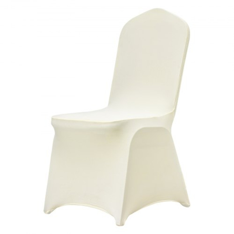 100Pack Ivory White Universal Fitted Chair Covers Stretch Spandex Slipcovers For Weddings Banquets 8