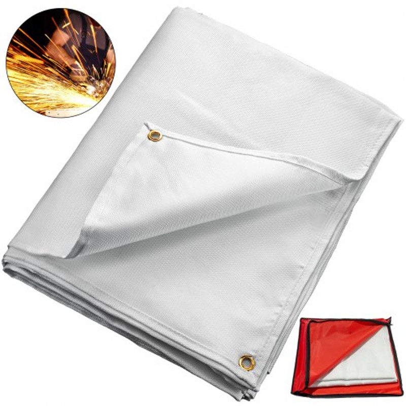 Welding Blanket White Fiberglass, Heavy-Duty Portable Fire Retardant Welding Mat, Thermal Resistant Insulation