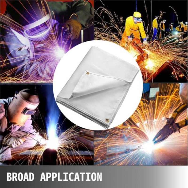 Welding Blanket White Fiberglass, Heavy-Duty Portable Fire Retardant Welding Mat, Thermal Resistant Insulation