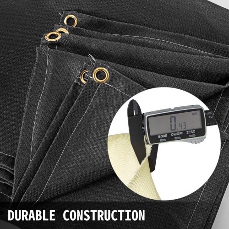 Portable Welding Fireproof Blanket, Black Fiberglass Welding Mat, Heavy-Duty Thermal Resistant Insulation Blanket