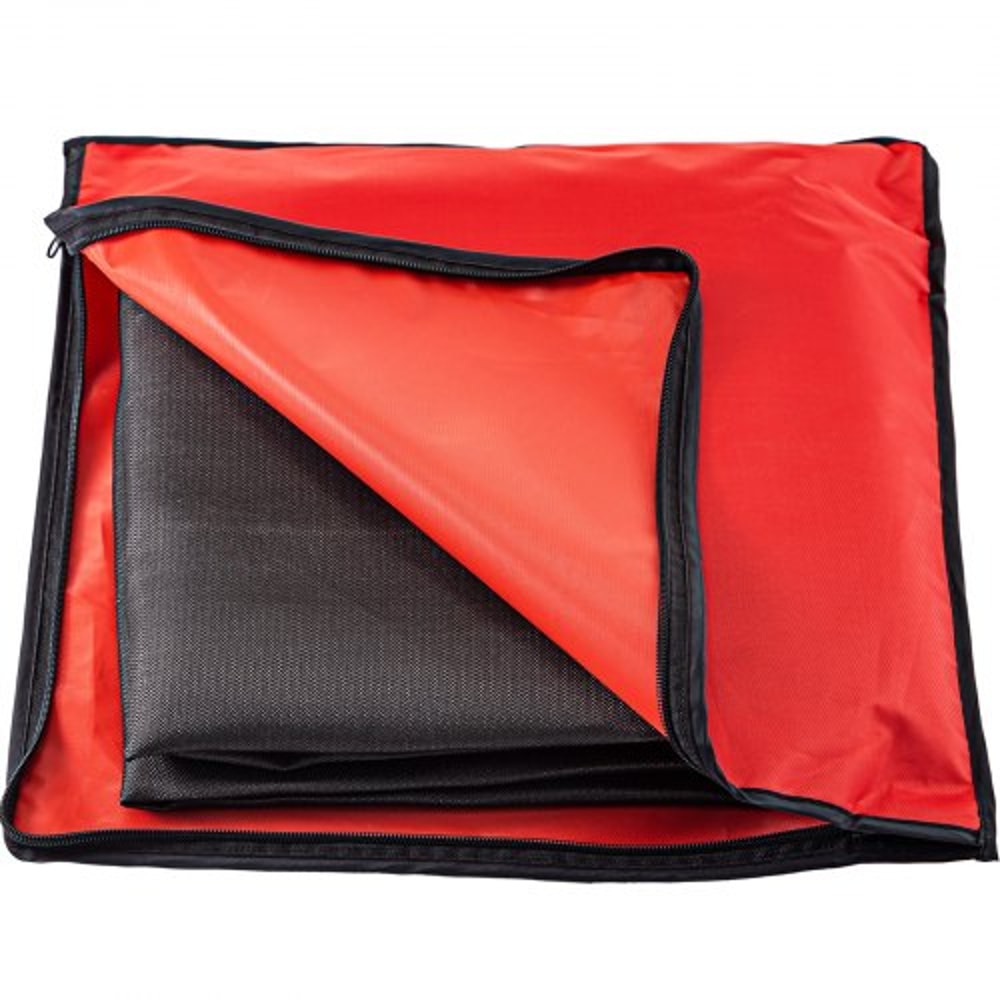 Portable Welding Fireproof Blanket, Black Fiberglass Welding Mat, Heavy-Duty Thermal Resistant Insulation Blanket