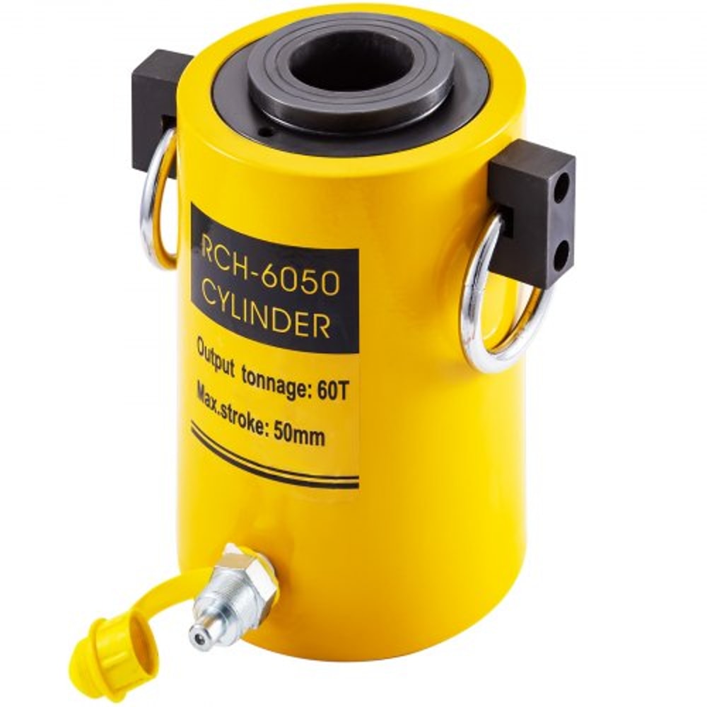 Hollow Hydraulic Cylinder Jack, Single Acting Hydraulic Ram with 50mm Stroke, Industrial Lifting Cylinder for Welders