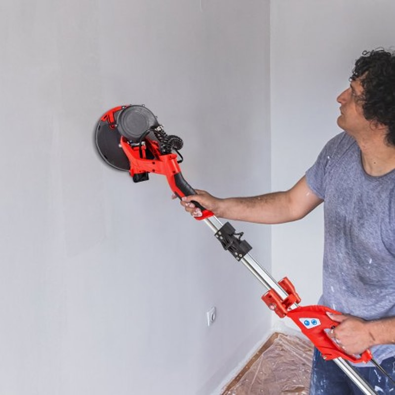 Electric Drywall Sander, Foldable Sheetrock Sander with Adjustable Handle, Speed Control, LED Light, Vacuum Bag
