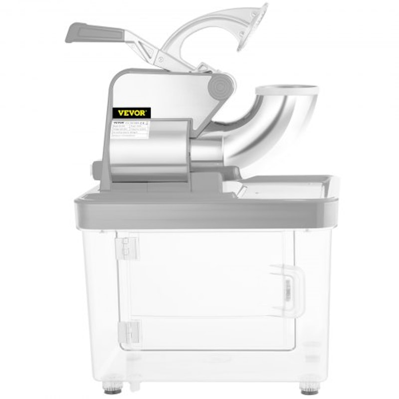 Commercial Ice Crusher, Electric Snow Cone Machine with Dual Blades, Stainless Steel Shaved Ice Machine for Restaurants