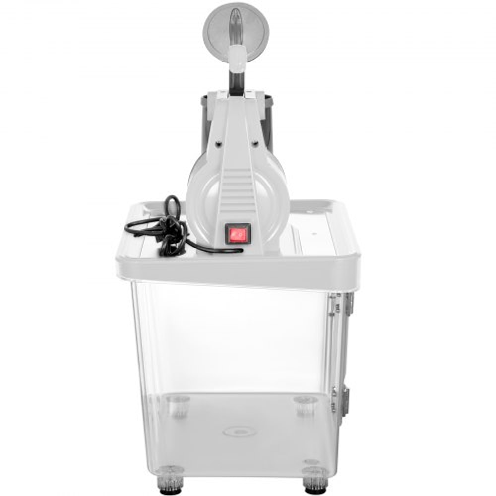 Commercial Ice Crusher, Electric Snow Cone Machine with Dual Blades, Stainless Steel Shaved Ice Machine for Restaurants
