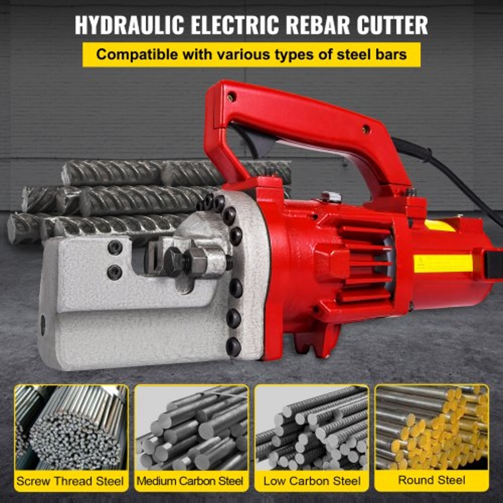 Electric Rebar Cutter, Portable Hydraulic Steel Bar Cutter for Rebar, Fast Cut Time, Industrial-Grade Rebar Cutting Tool