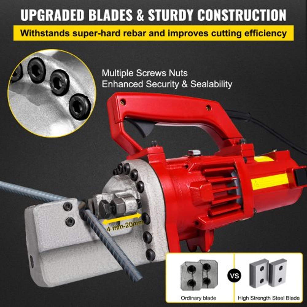 Electric Rebar Cutter, Portable Hydraulic Steel Bar Cutter for Rebar, Fast Cut Time, Industrial-Grade Rebar Cutting Tool