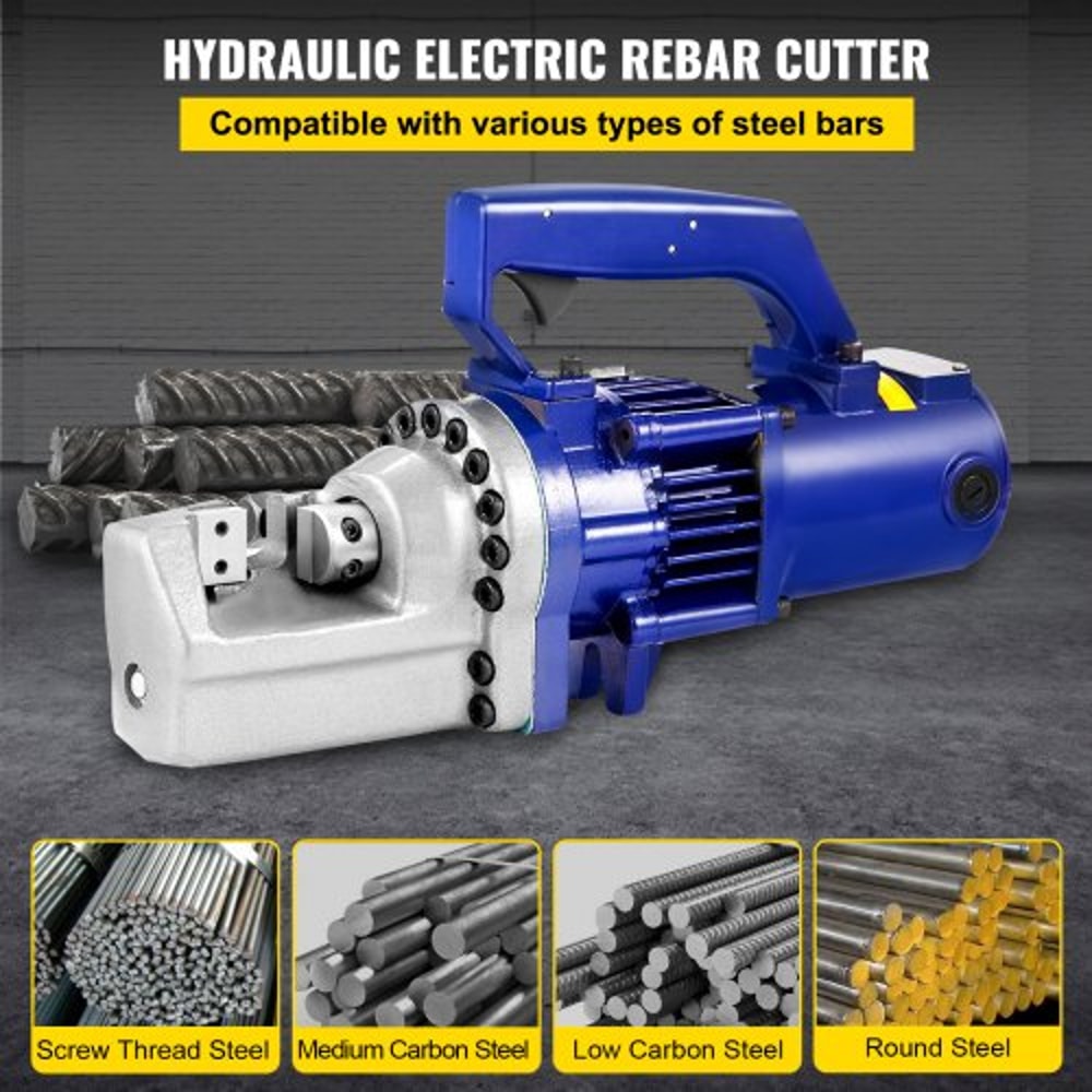 Rebar Cutter Electric Hydraulic, Cut Rebar in 4.5 Seconds, Industrial-Grade Cutter with Blades & Storage Case